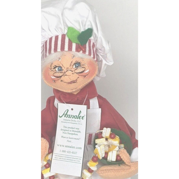 ANNALEE 2011 13” Mrs Santa Claus Chef #401111 NOS With Tags Bowl Cookie Garland - Picture 8 of 8